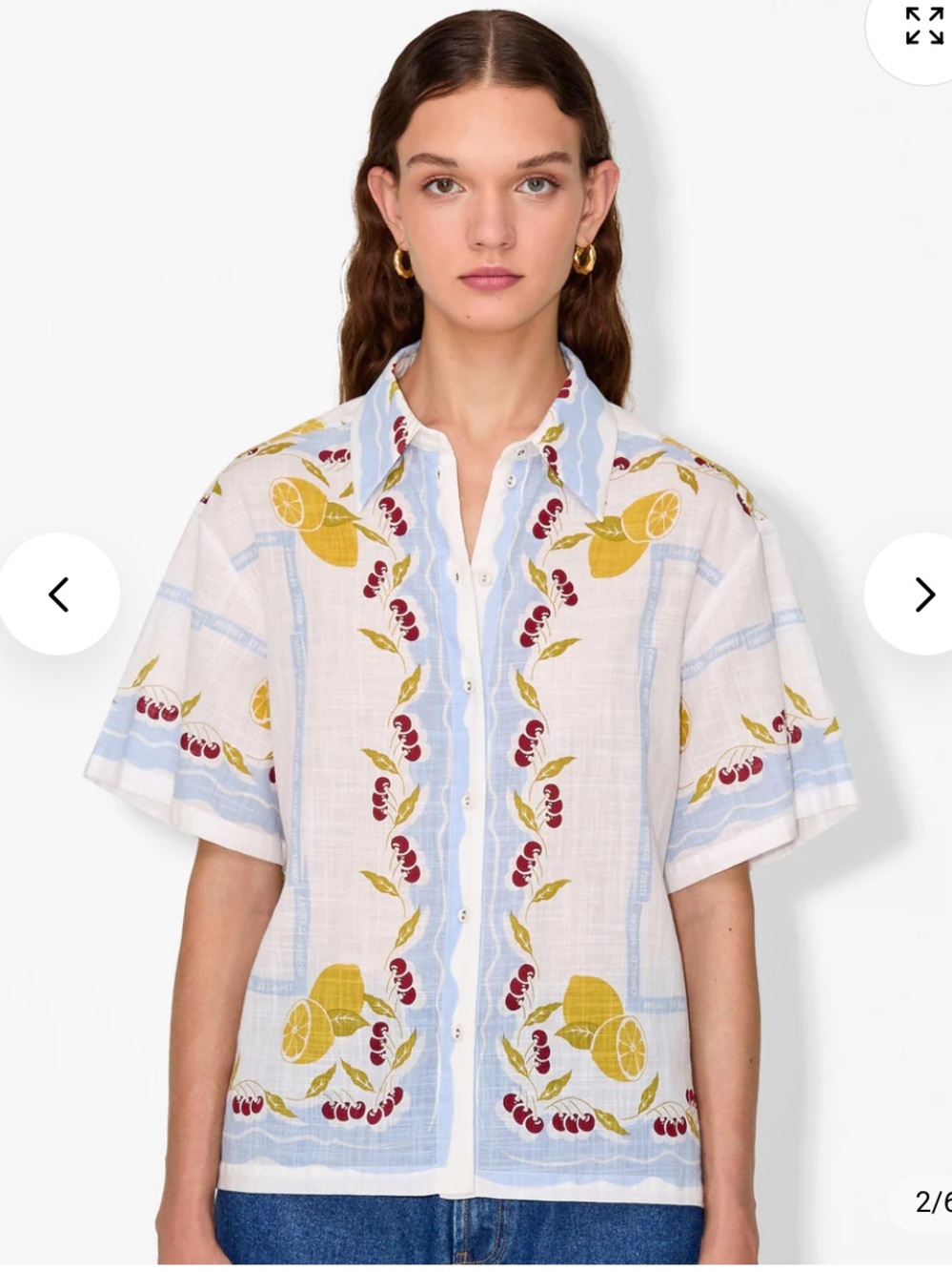 Magali Pascal Cerise Button Down Shirt size M/L NWT NEW